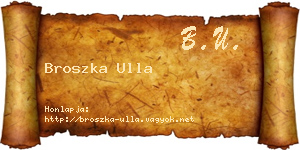 Broszka Ulla névjegykártya